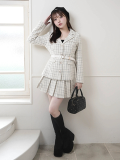 LIP SERVICE(リップサービス) |ベルト付ツイードミドルジャケット