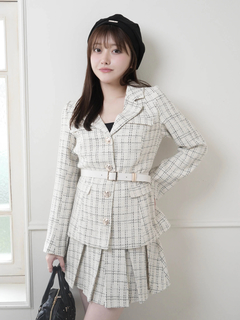 LIP SERVICE(リップサービス) |ベルト付ツイードミドルジャケット