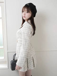 LIP SERVICE(リップサービス) |ベルト付ツイードミドルジャケット