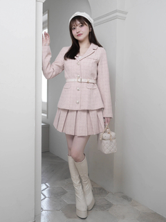 LIP SERVICE(リップサービス) |ベルト付ツイードミドルジャケット