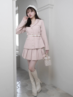 LIP SERVICE(リップサービス) |ベルト付ツイードミドルジャケット