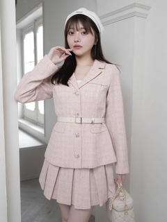 LIP SERVICE(リップサービス) |ベルト付ツイードミドルジャケット