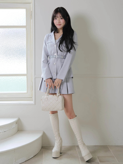 LIP SERVICE(リップサービス) |ベルト付ツイードミドルジャケット