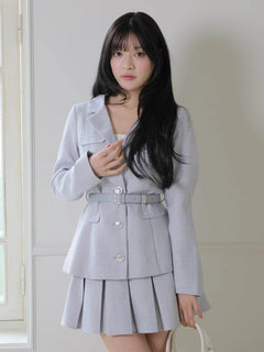 LIP SERVICE(リップサービス) |ベルト付ツイードミドルジャケット