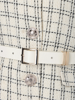 LIP SERVICE(リップサービス) |ベルト付ツイードミドルジャケット