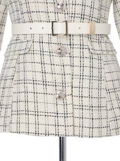 LIP SERVICE(リップサービス) |ベルト付ツイードミドルジャケット