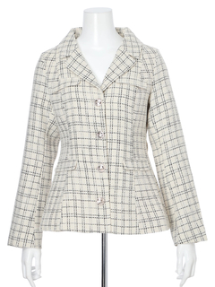 LIP SERVICE(リップサービス) |ベルト付ツイードミドルジャケット