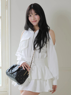 LIP SERVICE(リップサービス) |オープンショルダースウェットフーディーワンピース