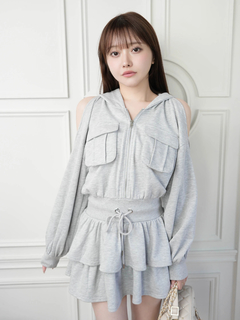 LIP SERVICE(リップサービス) |オープンショルダースウェットフーディーワンピース