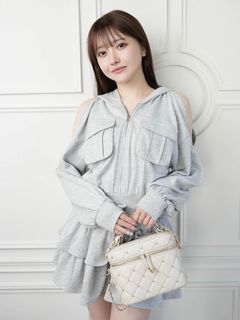 LIP SERVICE(リップサービス) |オープンショルダースウェットフーディーワンピース