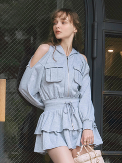 LIP SERVICE(リップサービス) |オープンショルダースウェットフーディーワンピース