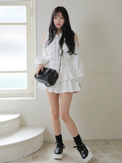 LIP SERVICE(リップサービス) |オープンショルダースウェットフーディーワンピース