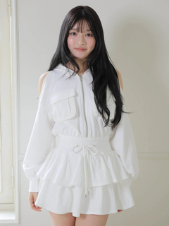 LIP SERVICE(リップサービス) |オープンショルダースウェットフーディーワンピース