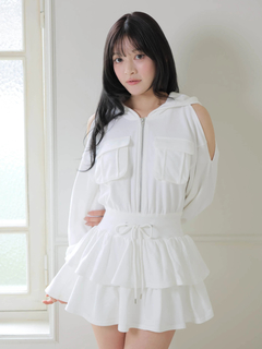 LIP SERVICE(リップサービス) |オープンショルダースウェットフーディーワンピース