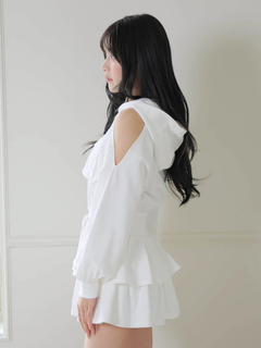 LIP SERVICE(リップサービス) |オープンショルダースウェットフーディーワンピース