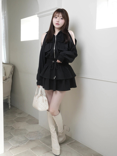 LIP SERVICE(リップサービス) |オープンショルダースウェットフーディーワンピース