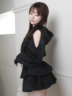 LIP SERVICE(リップサービス) |オープンショルダースウェットフーディーワンピース