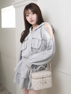 LIP SERVICE(リップサービス) |オープンショルダースウェットフーディーワンピース