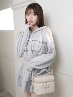 LIP SERVICE(リップサービス) |オープンショルダースウェットフーディーワンピース