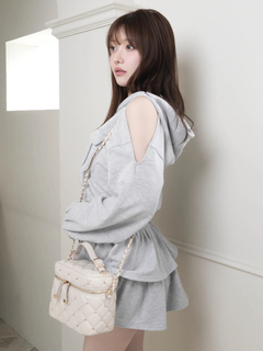 LIP SERVICE(リップサービス) |オープンショルダースウェットフーディーワンピース