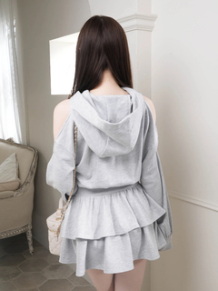 LIP SERVICE(リップサービス) |オープンショルダースウェットフーディーワンピース