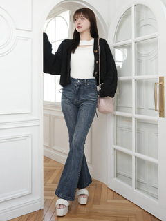 LIP SERVICE(リップサービス) |キルティングポケットフレアデニムパンツ