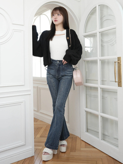 LIP SERVICE(リップサービス) |キルティングポケットフレアデニムパンツ