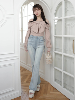 LIP SERVICE(リップサービス) |キルティングポケットフレアデニムパンツ