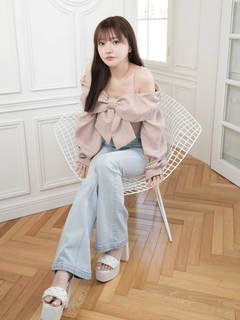 LIP SERVICE(リップサービス) |キルティングポケットフレアデニムパンツ