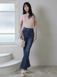 LIP SERVICE(リップサービス) |キルティングポケットフレアデニムパンツ