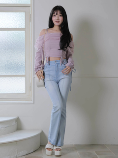 LIP SERVICE(リップサービス) |キルティングポケットフレアデニムパンツ