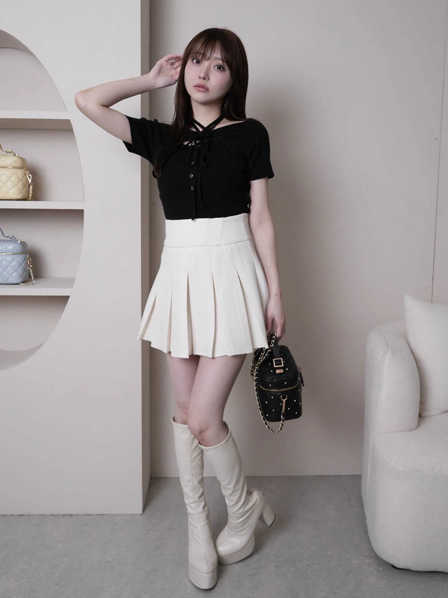 LIP SERVICE（リップサービス）｜ ツイードプリーツスカート アイテム