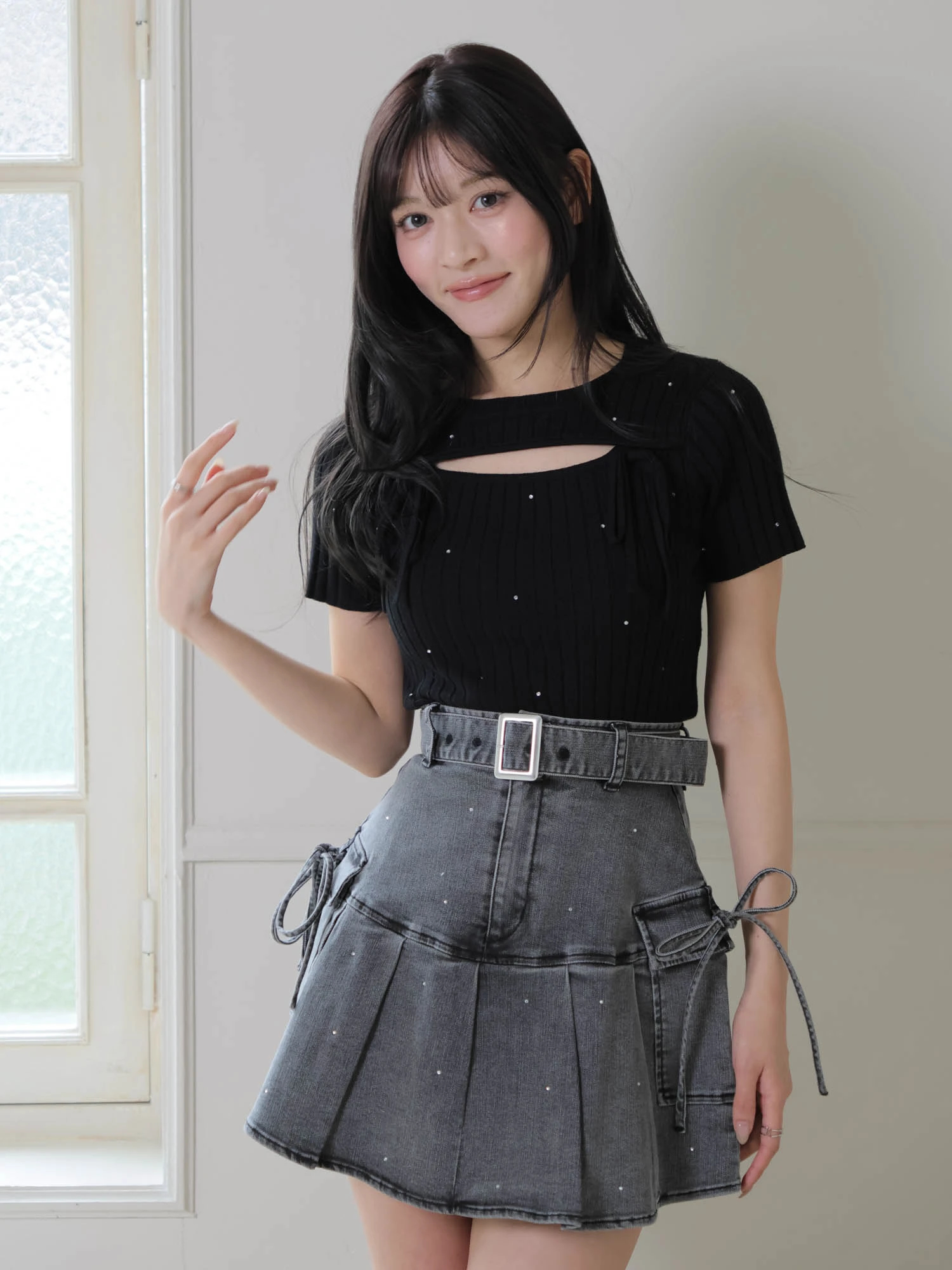 LIP SERVICE（リップサービス）｜ Jewelデニムプリーツスカート