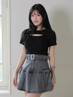 LIP SERVICE(リップサービス) |Jewelデニムプリーツスカート