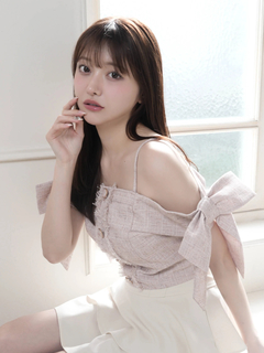 LIP SERVICE(リップサービス) |サイドリボンオフショルトップス