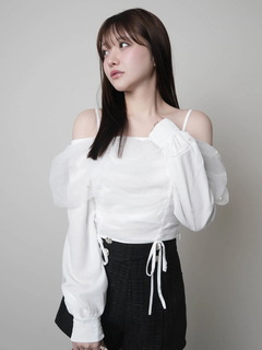 LIP SERVICE(リップサービス) |チュールギャザーオフショルトップス