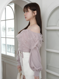 LIP SERVICE(リップサービス) |チュールギャザーオフショルトップス