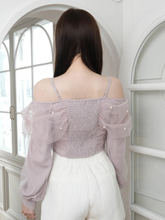 LIP SERVICE(リップサービス) |チュールギャザーオフショルトップス