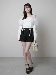 LIP SERVICE(リップサービス) |チュールギャザーオフショルトップス