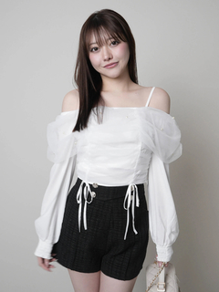 LIP SERVICE(リップサービス) |チュールギャザーオフショルトップス