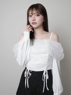 LIP SERVICE(リップサービス) |チュールギャザーオフショルトップス