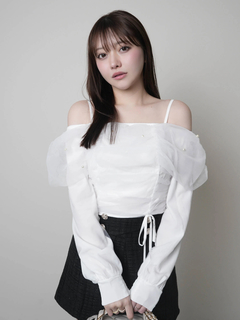 LIP SERVICE(リップサービス) |チュールギャザーオフショルトップス