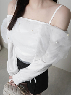 LIP SERVICE(リップサービス) |チュールギャザーオフショルトップス