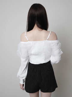 LIP SERVICE(リップサービス) |チュールギャザーオフショルトップス