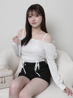 LIP SERVICE(リップサービス) |チュールギャザーオフショルトップス