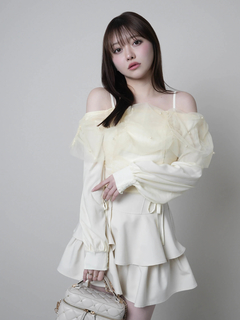 LIP SERVICE(リップサービス) |チュールギャザーオフショルトップス