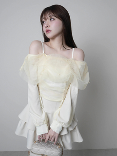 LIP SERVICE(リップサービス) |チュールギャザーオフショルトップス