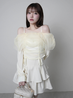 LIP SERVICE(リップサービス) |チュールギャザーオフショルトップス