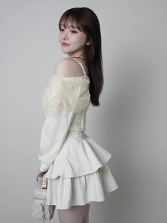 LIP SERVICE(リップサービス) |チュールギャザーオフショルトップス