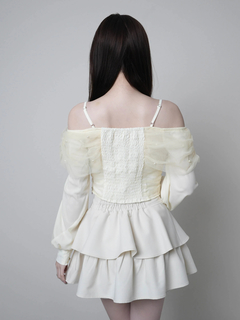 LIP SERVICE(リップサービス) |チュールギャザーオフショルトップス